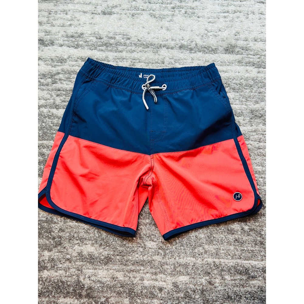 Johnnie-O Swim Trunks Boys Size 10 Blue Coral Colorblock Board Shorts